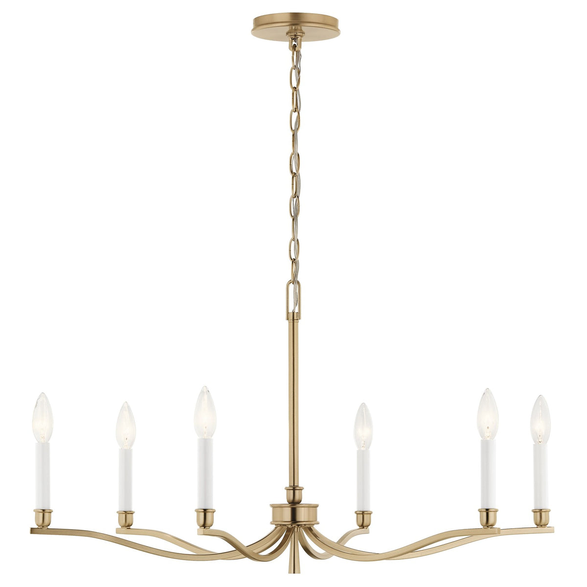 Kichler Malene 18in 6-Light Chandelier | Champagne Bronze Steel | Dining Room & Living Room | H 17.75 in | Model 52695CPZ