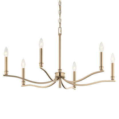 Kichler Malene 18in 6-Light Chandelier | Champagne Bronze Steel | Dining Room & Living Room | H 17.75 in | Model 52695CPZ