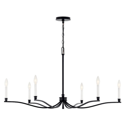 6 Light Medium Chandelier, Black