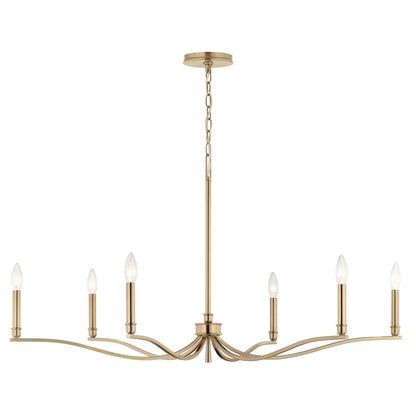 Kichler Malene 22in 6-Light Chandelier | Champagne Bronze Steel | Dining Room & Living Room | H 22.25 in | Model 52696CPZ