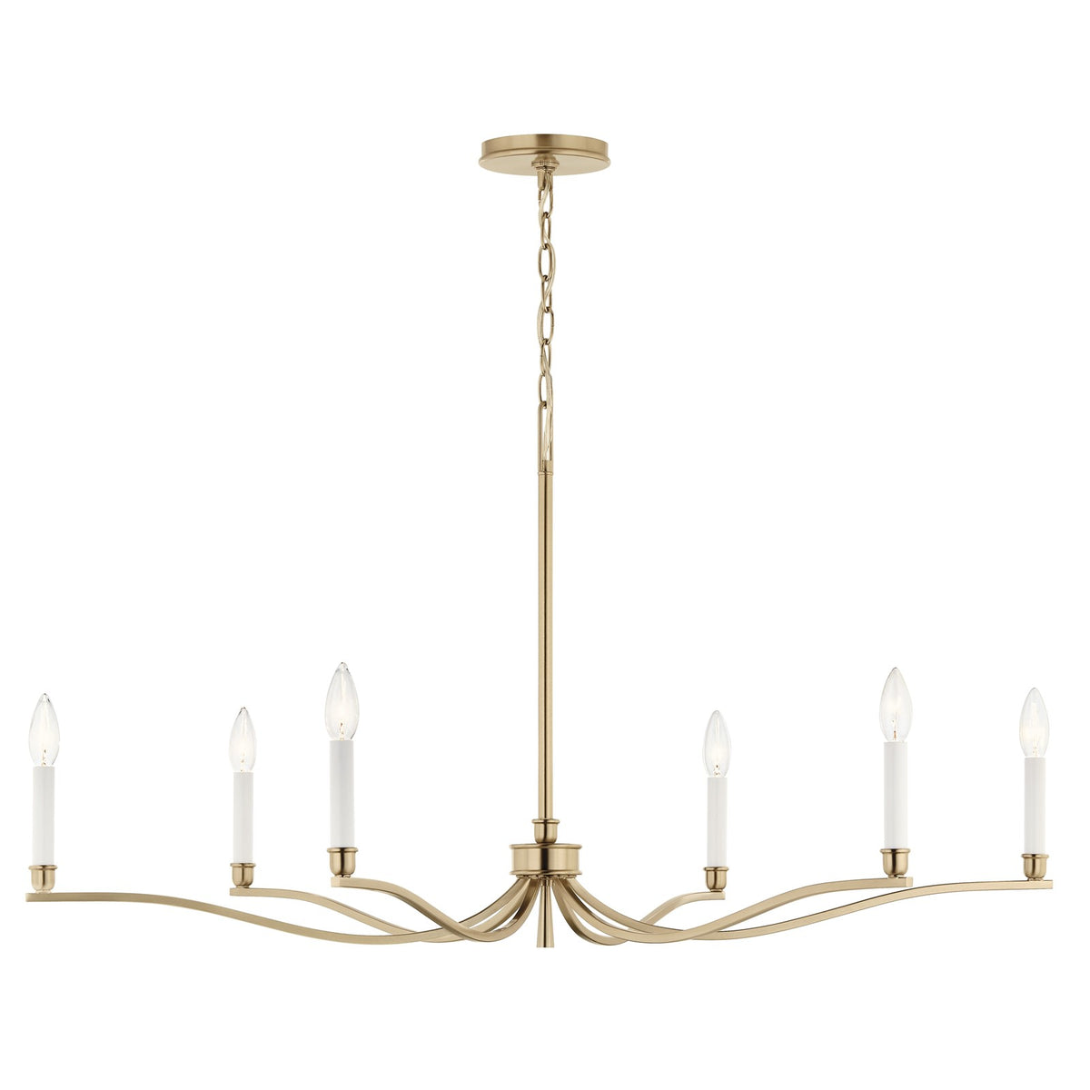 Kichler Malene 22in 6-Light Chandelier | Champagne Bronze Steel | Dining Room & Living Room | H 22.25 in | Model 52696CPZ