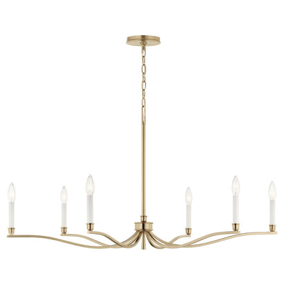 Kichler Malene 22in 6-Light Chandelier | Champagne Bronze Steel | Dining Room & Living Room | H 22.25 in | Model 52696CPZ