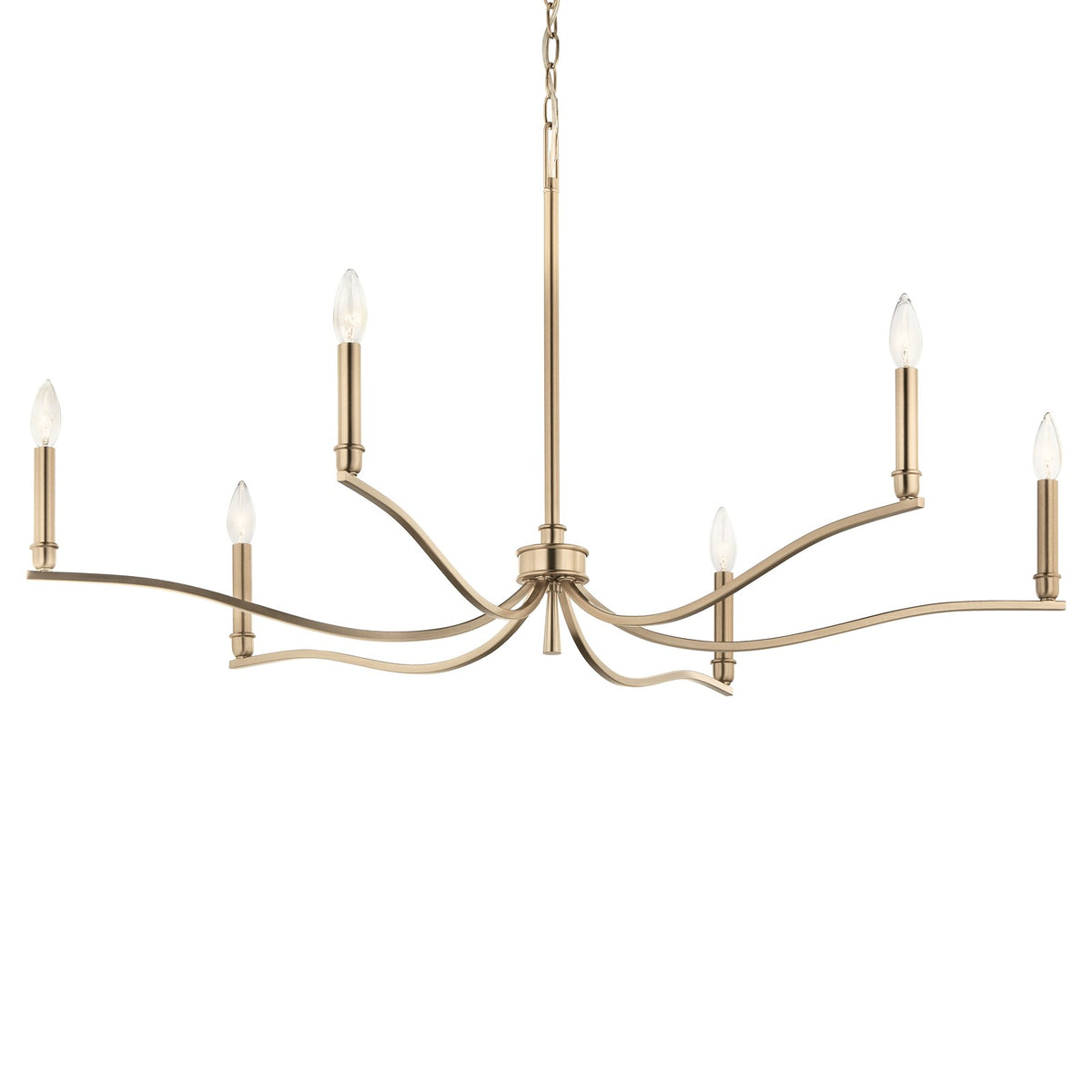 Kichler Malene 22in 6-Light Chandelier | Champagne Bronze Steel | Dining Room & Living Room | H 22.25 in | Model 52696CPZ