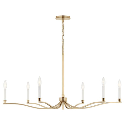 Kichler Malene 22in 6-Light Chandelier | Champagne Bronze Steel | Dining Room & Living Room | H 22.25 in | Model 52696CPZ