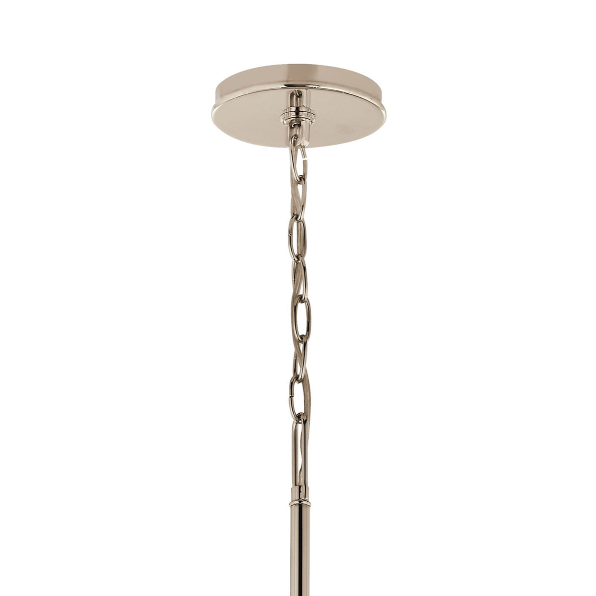 Kichler Malene 22in 6-Light Chandelier | Modern Polished Nickel Steel | Dining Room & Living Room | 22.25 in H, Sloped Ceiling | Model 52696PN