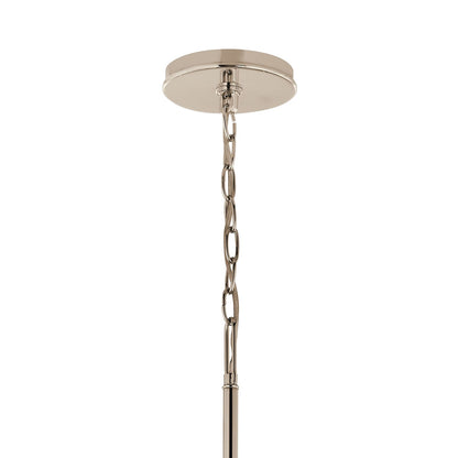 Kichler Malene 22in 6-Light Chandelier | Modern Polished Nickel Steel | Dining Room & Living Room | 22.25 in H, Sloped Ceiling | Model 52696PN