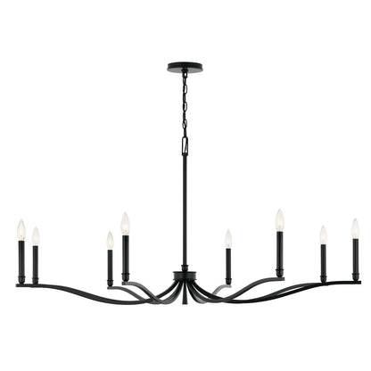 Kichler Malene 8-Light Large Chandelier | Black Steel | Dining Room & Living Room | 25 in H | Model 52697BK