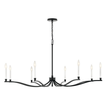 Kichler Malene 8-Light Large Chandelier | Black Steel | Dining Room & Living Room | 25 in H | Model 52697BK