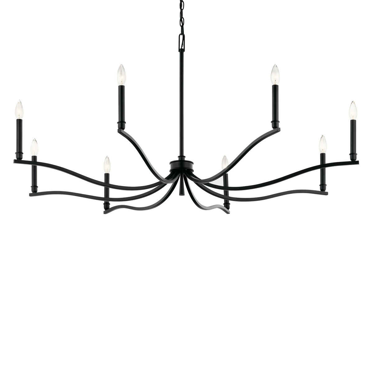 Kichler Malene 8-Light Large Chandelier | Black Steel | Dining Room & Living Room | 25 in H | Model 52697BK