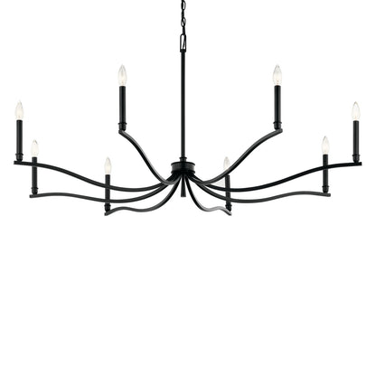 Kichler Malene 8-Light Large Chandelier | Black Steel | Dining Room & Living Room | 25 in H | Model 52697BK