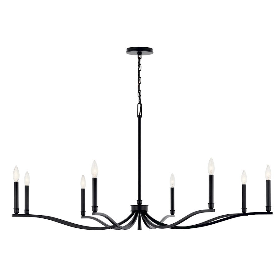 Kichler Malene 8-Light Large Chandelier | Black Steel | Dining Room & Living Room | 25 in H | Model 52697BK