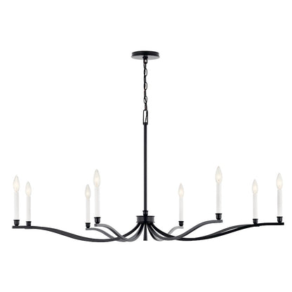 Kichler Malene 8-Light Large Chandelier | Black Steel | Dining Room & Living Room | 25 in H | Model 52697BK