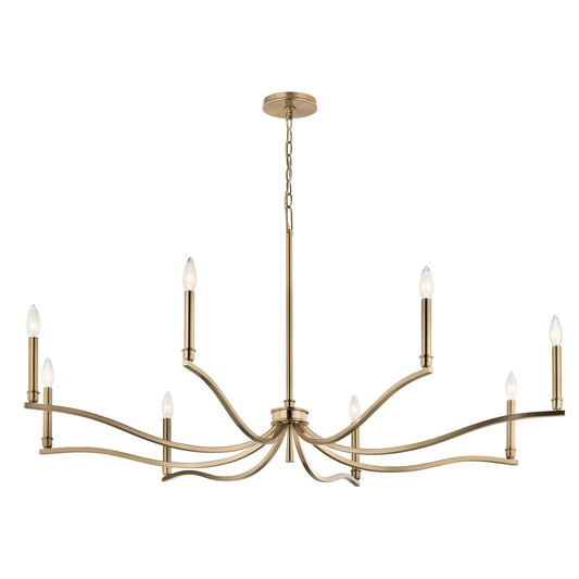 Kichler Malene 25in 8-Light Chandelier | Champagne Bronze Steel | Dining Room & Living Room | 25 in H | Model 52697CPZ