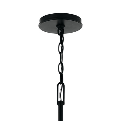 Kichler Malene 43in 8-Light Chandelier | Tiered Black Steel | Foyer & Dining Room | 43.5 in H | Model 52699BK