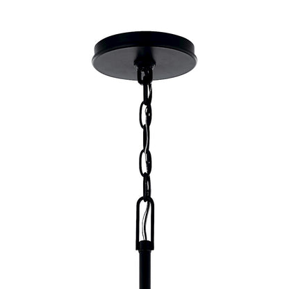 Kichler Malene 43in 8-Light Chandelier | Tiered Black Steel | Foyer & Dining Room | 43.5 in H | Model 52699BK
