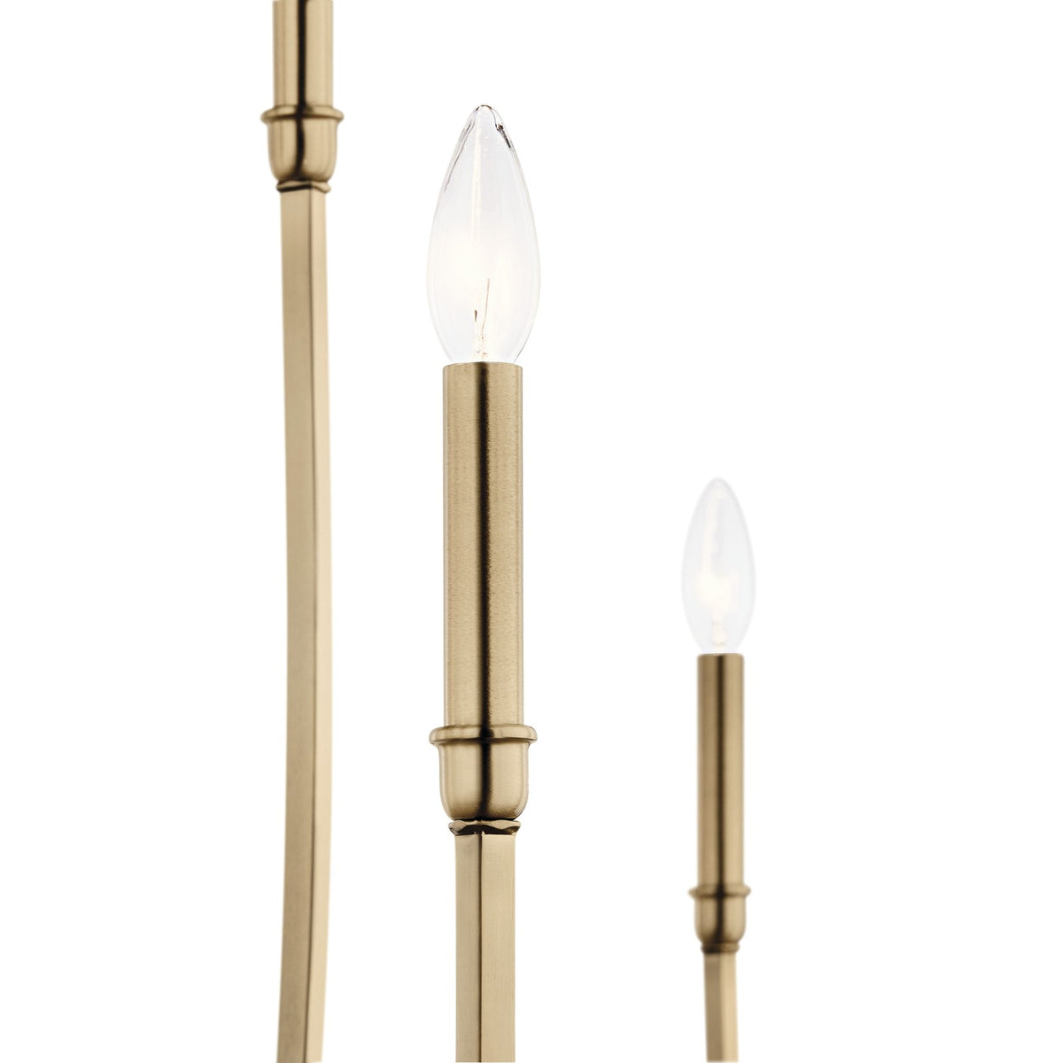 Kichler Malene 43in 8-Light Chandelier | Tiered Champagne Bronze Steel with Sweeping Arms | Foyer & Dining Room | 43.5 in H x 5.5 in | Model 52699CPZ