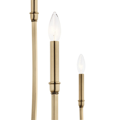 Kichler Malene 43in 8-Light Chandelier | Tiered Champagne Bronze Steel with Sweeping Arms | Foyer & Dining Room | 43.5 in H x 5.5 in | Model 52699CPZ