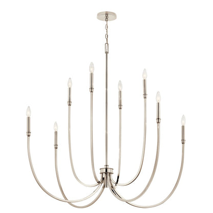 Kichler Malene 8 Light Chandelier Foyer, Polished Nickel - 52699PN