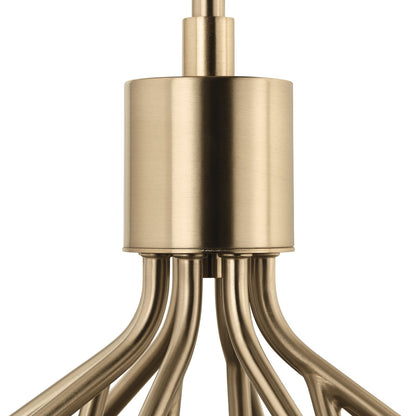 Kichler Silvarious 22in 12-Light Chandelier/Semi-Flush | Modern Champagne Bronze and Clear Crackle Glass | Dining Room & Living Room | Model 52701CPZ