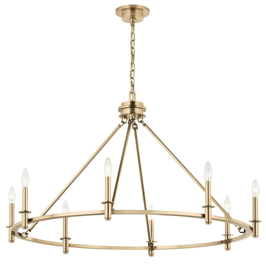 Kichler Carrick 8-Light Chandelier | Champagne Bronze Steel | Dining Room & Living Room | 23.75 in H, Dimmable | Model 52706CPZ