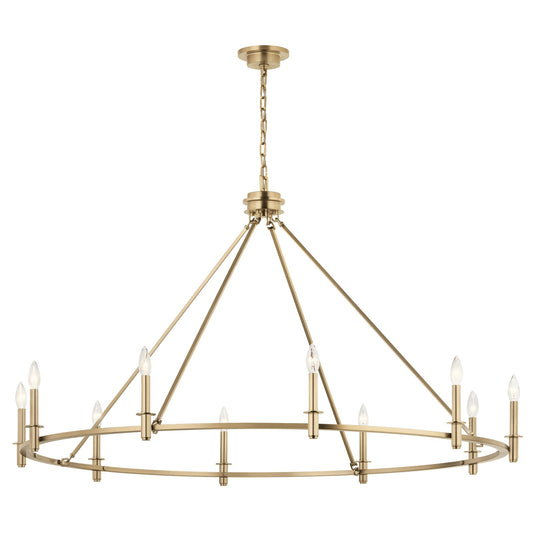 Kichler Carrick 31in 10-Light Chandelier | Champagne Bronze Steel | Dining Room & Entryway | 31 in H | Model 52707CPZ