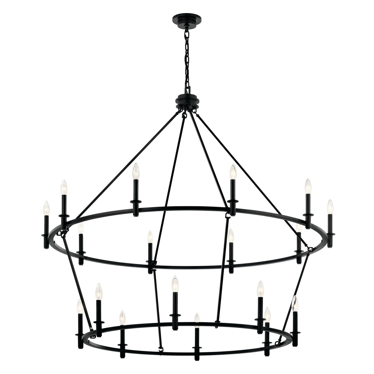 Kichler Carrick 18 Light Large 2 Tier Chandelier, Black