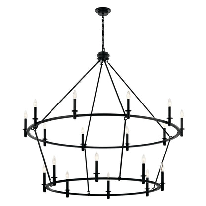 Kichler Carrick 18 Light Large 2 Tier Chandelier, Black