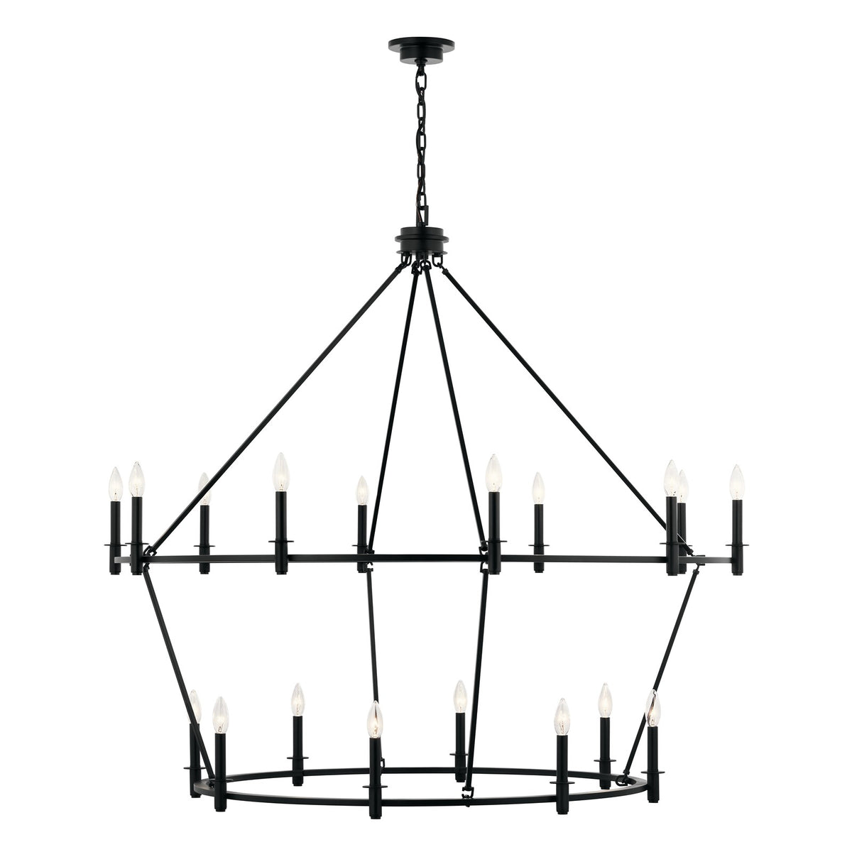 Kichler Carrick 18 Light Large 2 Tier Chandelier, Black