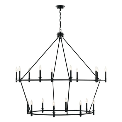 Kichler Carrick 18 Light Large 2 Tier Chandelier, Black
