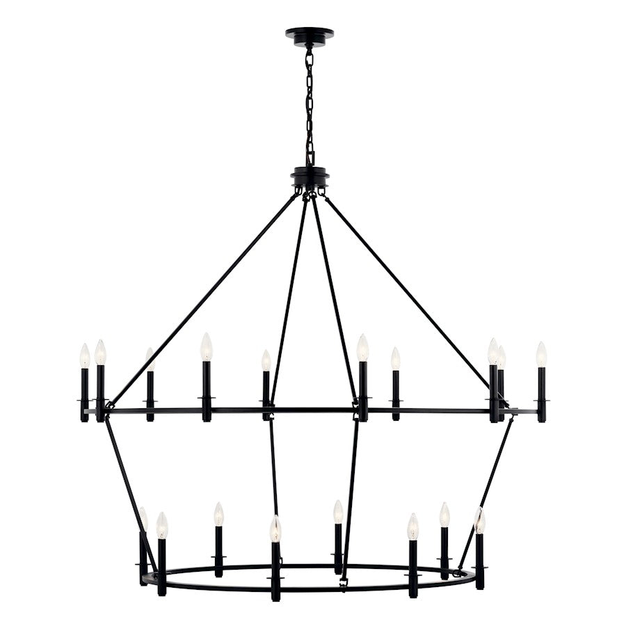 Kichler Carrick 18 Light Large 2 Tier Chandelier, Black