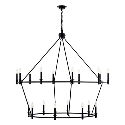 Kichler Carrick 18 Light Large 2 Tier Chandelier, Black