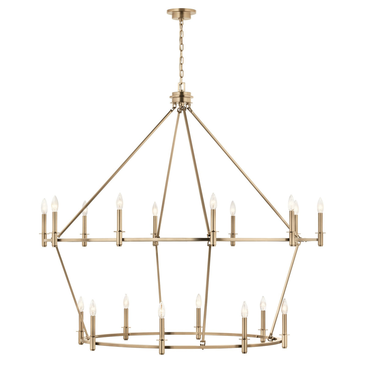 Kichler Carrick 49in 18-Light Chandelier | Champagne Bronze Steel | Dining Room & Foyer | 49.75 in H | Model 52708CPZ