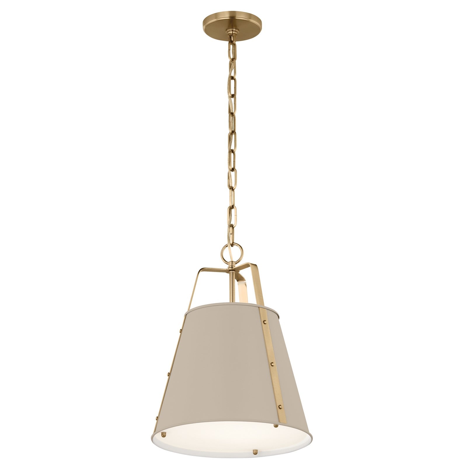 Kichler Etcher 17in 1-Light Pendant | Traditional Greige Steel and Clear Satin Etched Glass | Kitchen Island & Dining Room | 17 x 12.25 in | Model 52710GRG