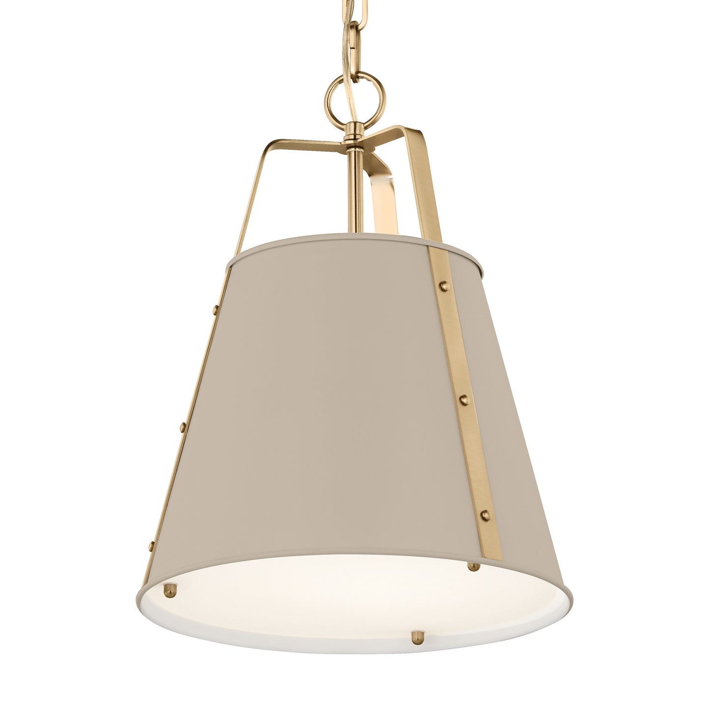 Kichler Etcher 17in 1-Light Pendant | Traditional Greige Steel and Clear Satin Etched Glass | Kitchen Island & Dining Room | 17 x 12.25 in | Model 52710GRG