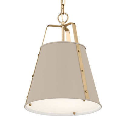 Kichler Etcher 17in 1-Light Pendant | Traditional Greige Steel and Clear Satin Etched Glass | Kitchen Island & Dining Room | 17 x 12.25 in | Model 52710GRG