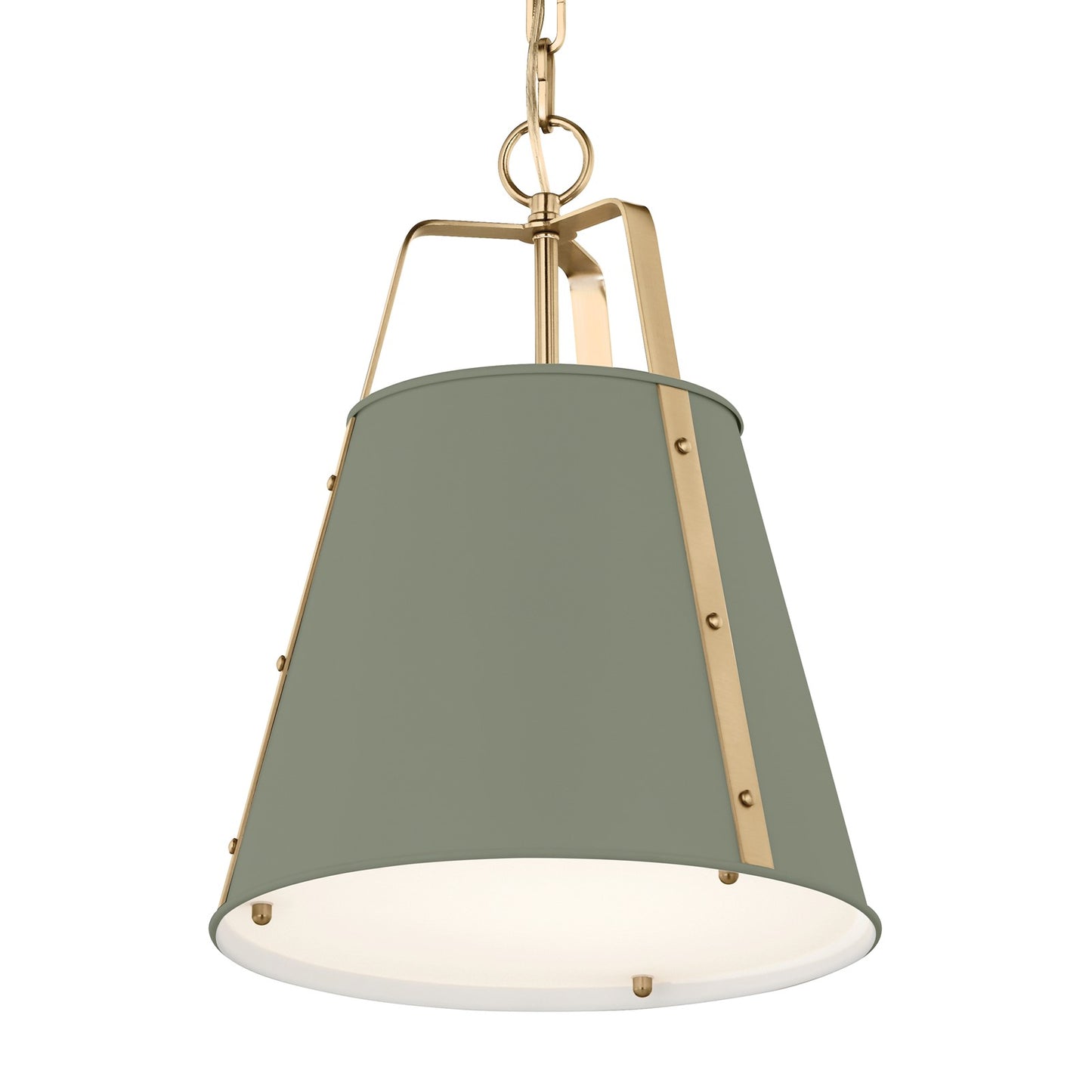 Kichler Etcher 17in 1-Light Pendant | Traditional Heritage Green Steel and Clear Satin Etched Glass | Kitchen Island & Dining Room | 17 x 12.25 in | Model 52710HGN