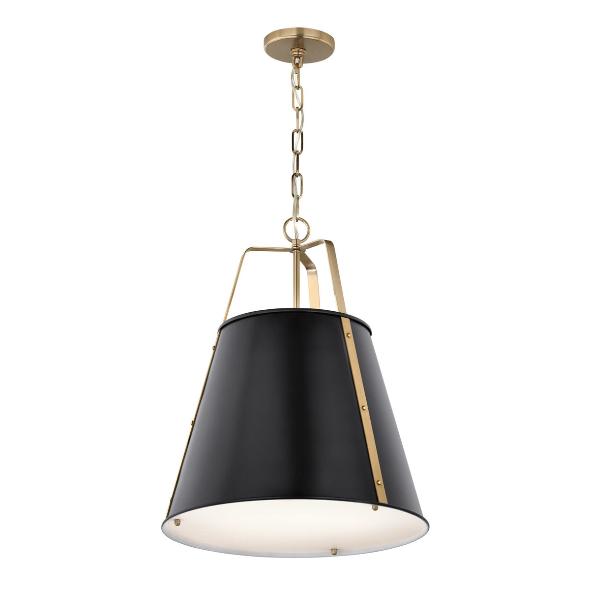 Kichler Etcher 17in 2-Light Cone Pendant | Traditional Black Steel & Clear Satin Glass | Kitchen Island & Dining Room | 22.5in H | Model 52711BK