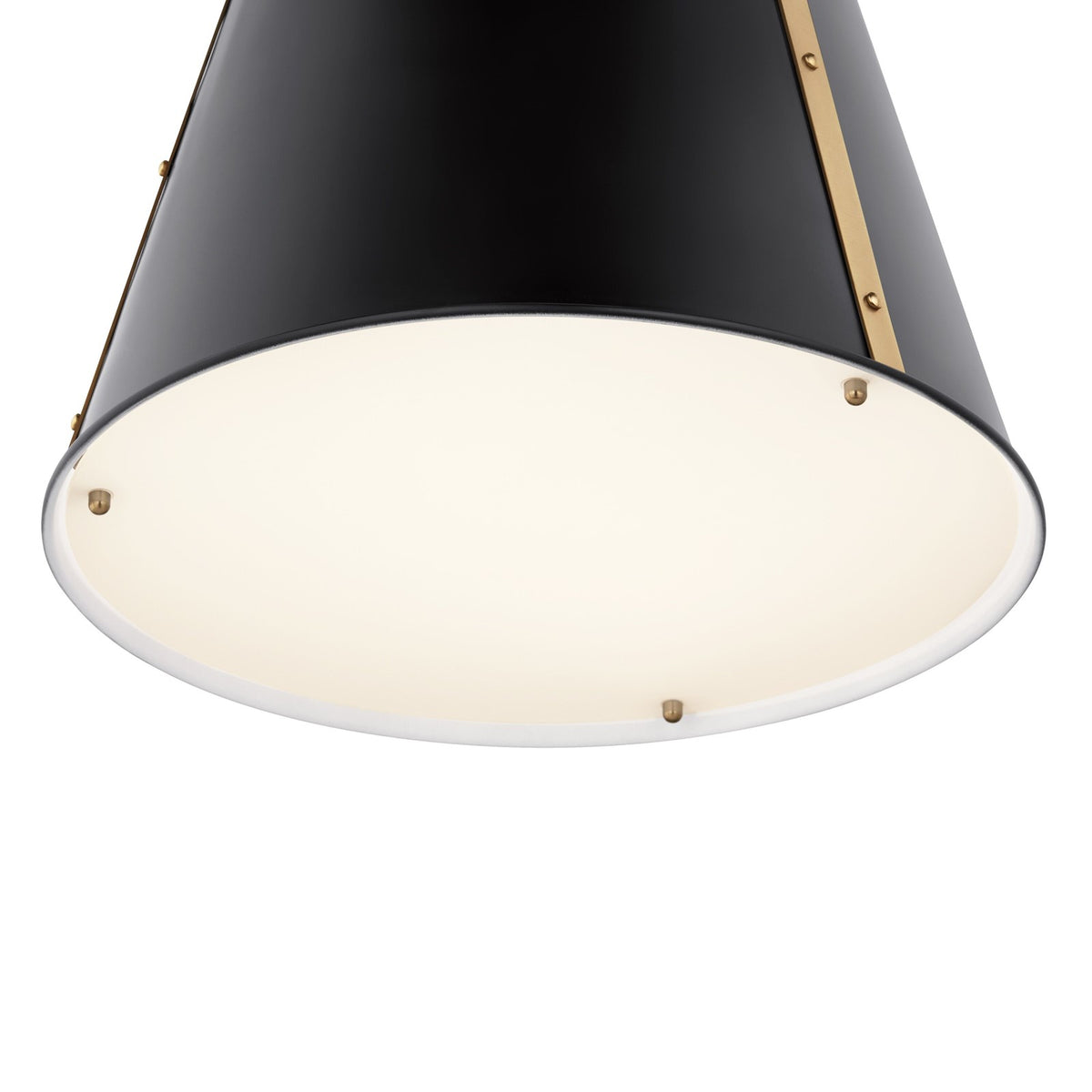 Kichler Etcher 17in 2-Light Cone Pendant | Traditional Black Steel & Clear Satin Glass | Kitchen Island & Dining Room | 22.5in H | Model 52711BK