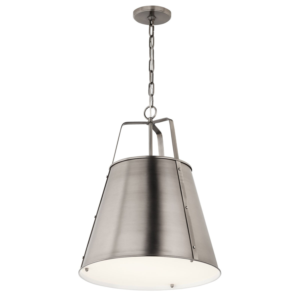 Kichler Etcher 22in 2-Light Cone Pendant | Classic Pewter and Clear Satin Etched Glass | Kitchen Island & Dining Room | 22 in H | Model 52711CLP