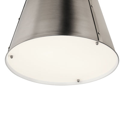 Kichler Etcher 22in 2-Light Cone Pendant | Classic Pewter and Clear Satin Etched Glass | Kitchen Island & Dining Room | 22 in H | Model 52711CLP