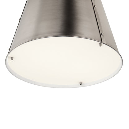 Kichler Etcher 22in 2-Light Cone Pendant | Classic Pewter and Clear Satin Etched Glass | Kitchen Island & Dining Room | 22 in H | Model 52711CLP