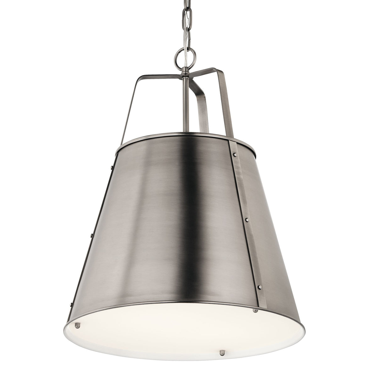 Kichler Etcher 22in 2-Light Cone Pendant | Classic Pewter and Clear Satin Etched Glass | Kitchen Island & Dining Room | 22 in H | Model 52711CLP