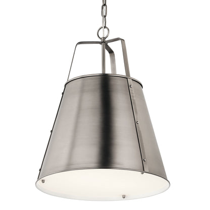 Kichler Etcher 22in 2-Light Cone Pendant | Classic Pewter and Clear Satin Etched Glass | Kitchen Island & Dining Room | 22 in H | Model 52711CLP