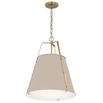 Kichler Etcher 22.5in 2-Light Pendant | Traditional Greige Steel and Clear Satin Etched Glass | Kitchen Island & Dining Room | 22.5 x 17 in | Model 52711GRG
