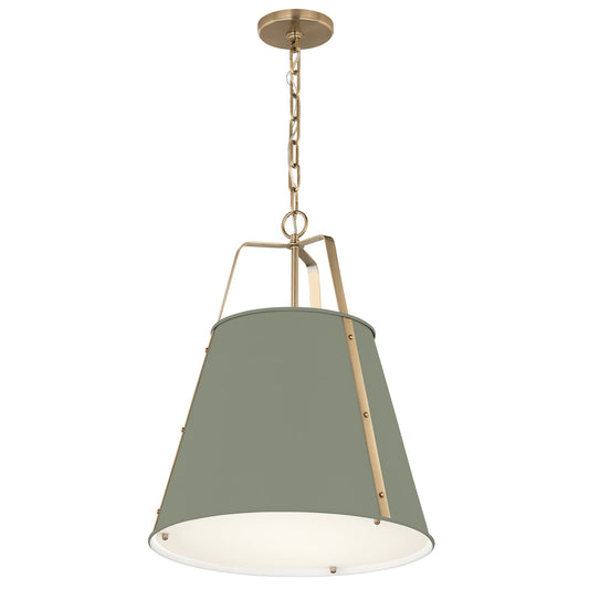 Kichler Etcher 22.5in 2-Light Pendant | Traditional Heritage Green Steel and Clear Satin Etched Glass | Kitchen Island & Dining Room | 22.5 x 17 in | Model 52711HGN