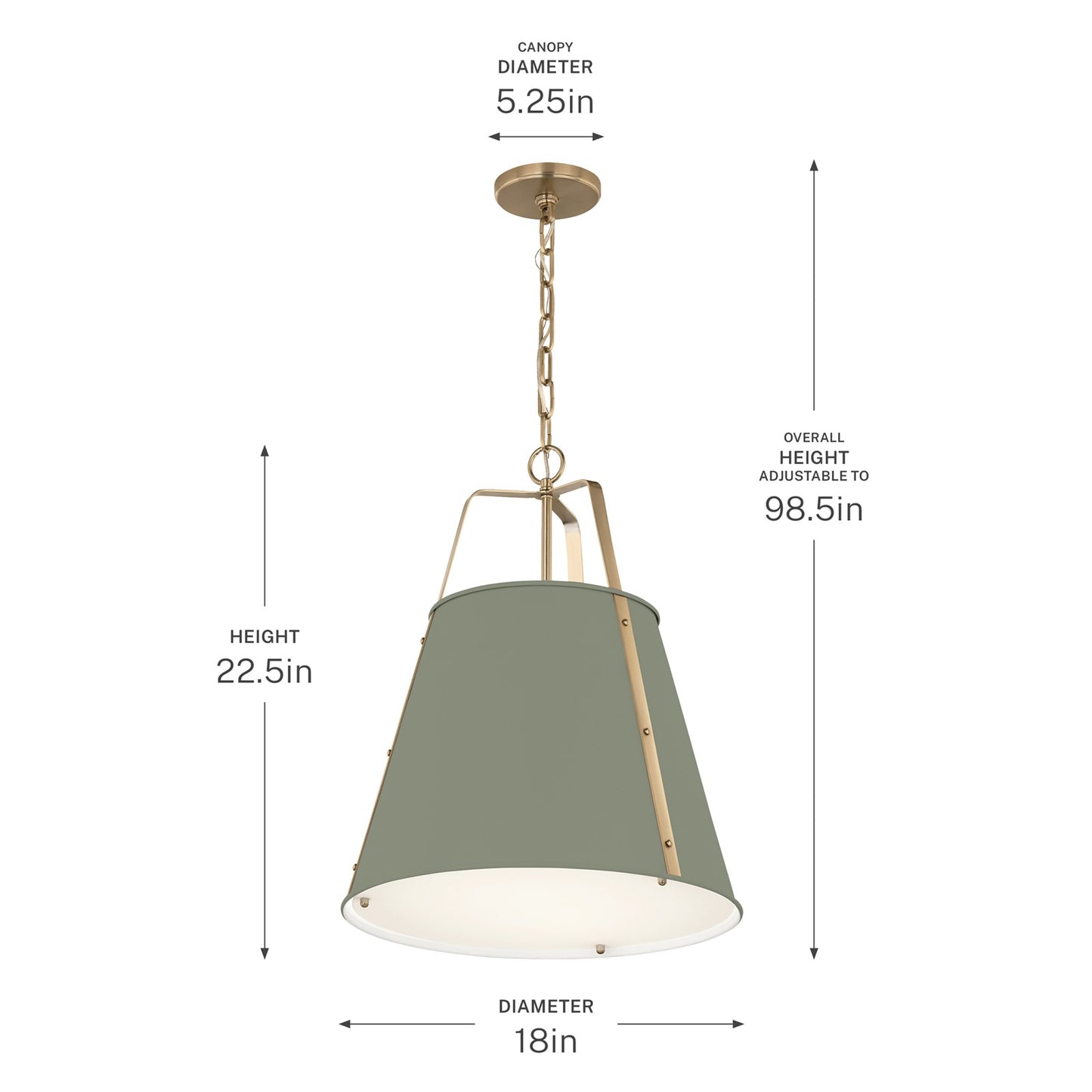 Kichler Etcher 22.5in 2-Light Pendant | Traditional Heritage Green Steel and Clear Satin Etched Glass | Kitchen Island & Dining Room | 22.5 x 17 in | Model 52711HGN