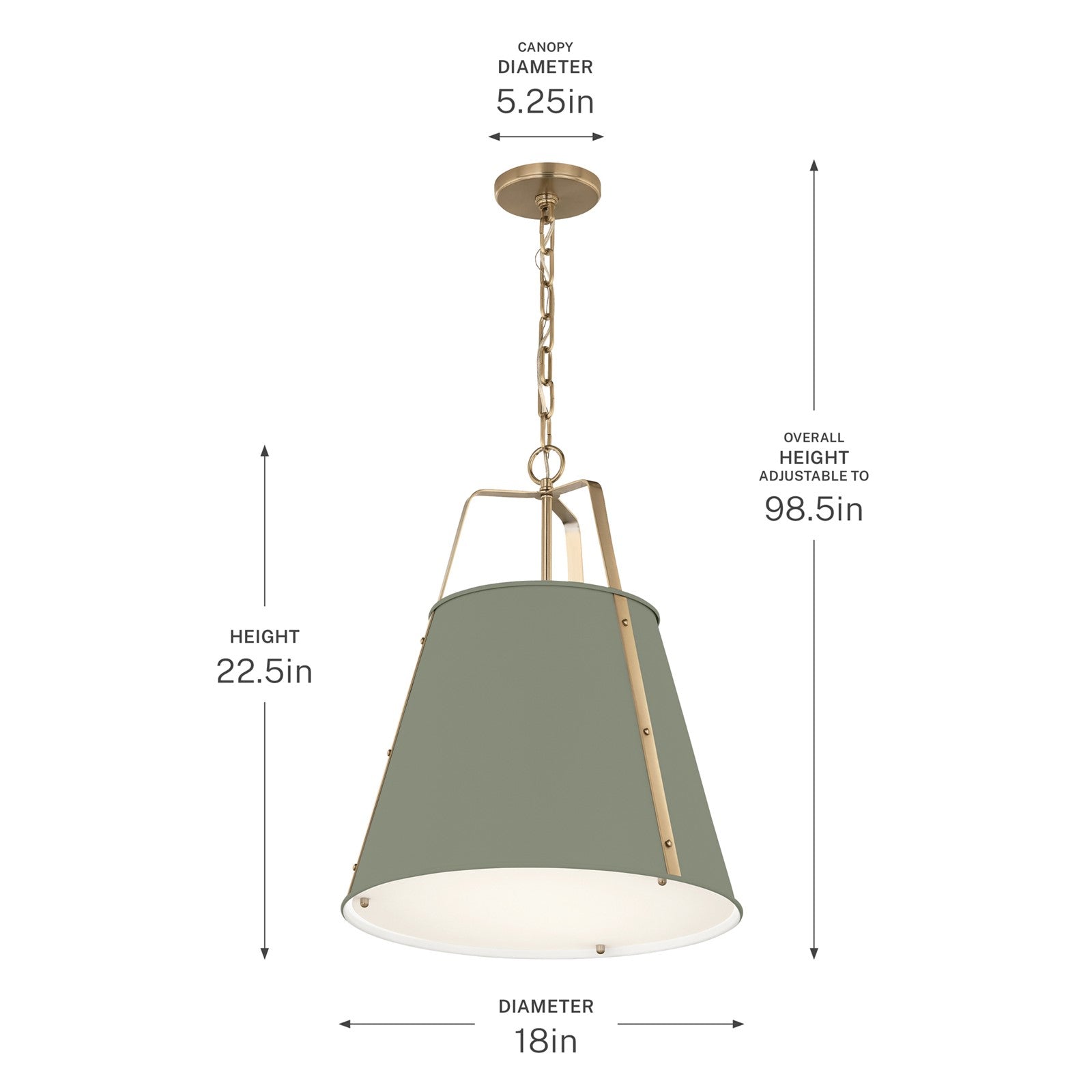 Kichler Etcher 22.5in 2-Light Pendant | Traditional Heritage Green Steel and Clear Satin Etched Glass | Kitchen Island & Dining Room | 22.5 x 17 in | Model 52711HGN