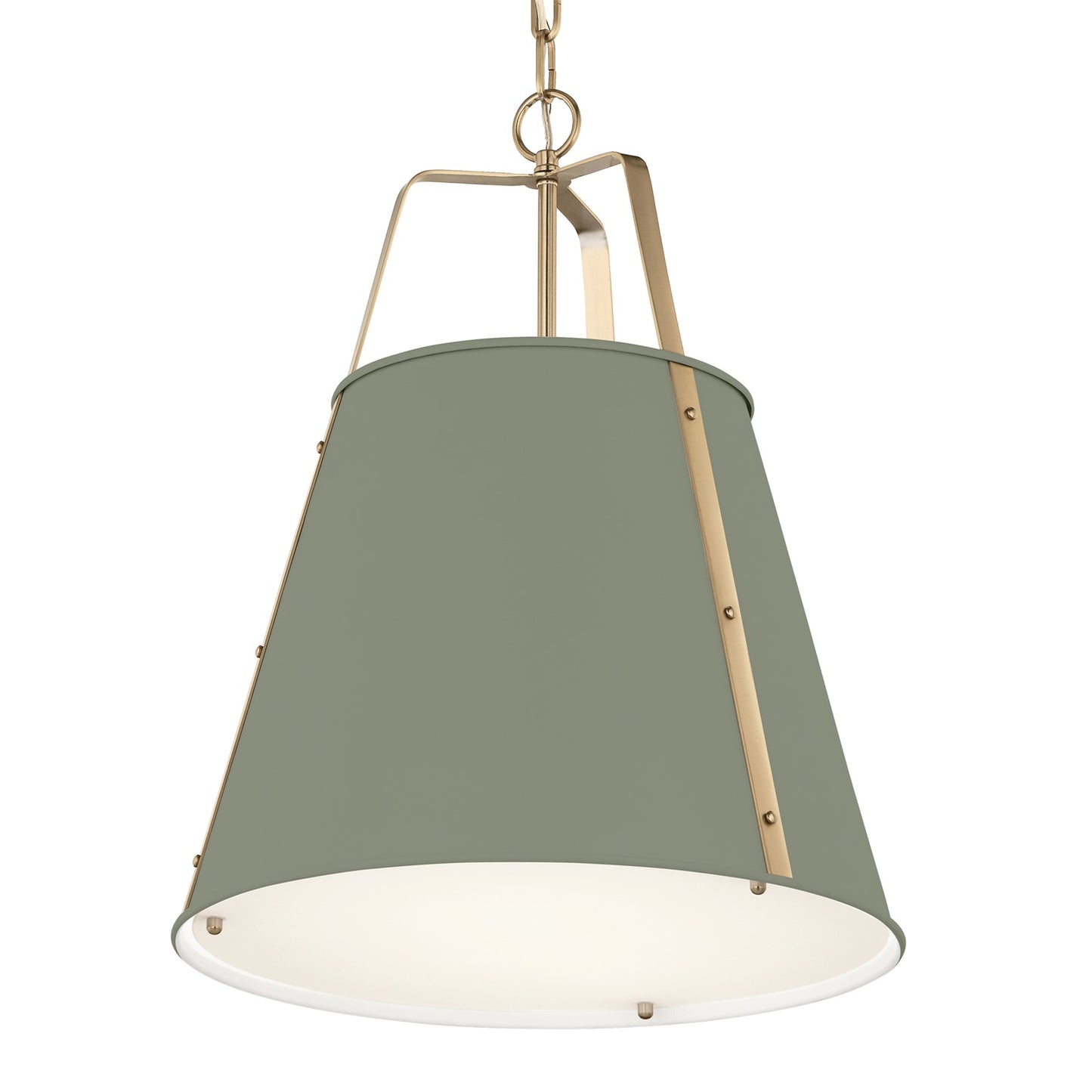 Kichler Etcher 22.5in 2-Light Pendant | Traditional Heritage Green Steel and Clear Satin Etched Glass | Kitchen Island & Dining Room | 22.5 x 17 in | Model 52711HGN