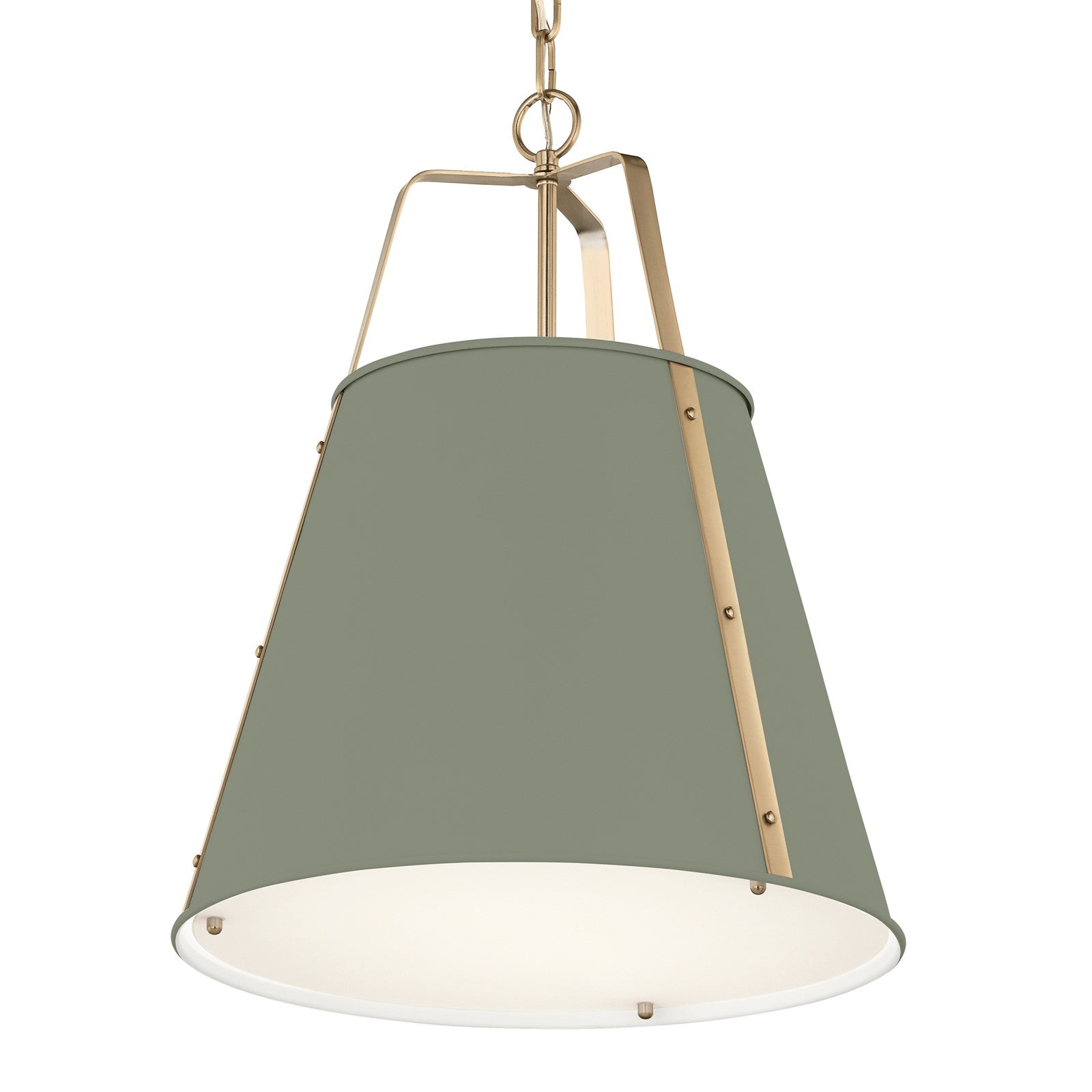 Kichler Etcher 22.5in 2-Light Pendant | Traditional Heritage Green Steel and Clear Satin Etched Glass | Kitchen Island & Dining Room | 22.5 x 17 in | Model 52711HGN