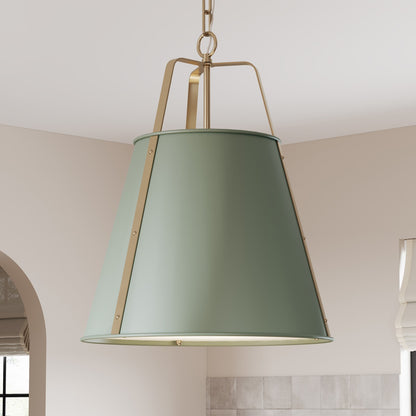 Kichler Etcher 22.5in 2-Light Pendant | Traditional Heritage Green Steel and Clear Satin Etched Glass | Kitchen Island & Dining Room | 22.5 x 17 in | Model 52711HGN